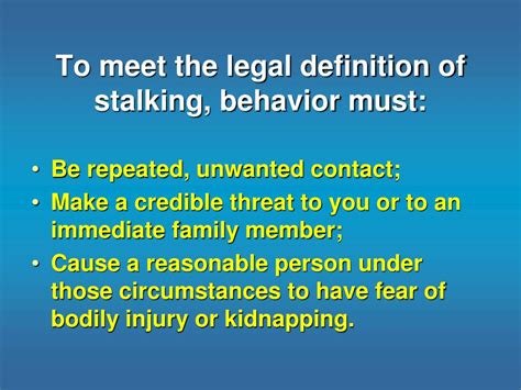 stalkdefinition|what is considered stalking by law.